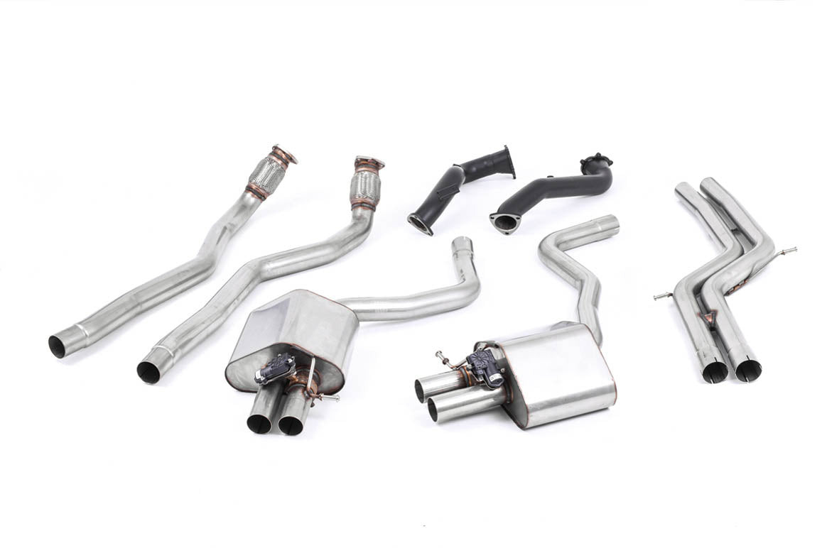Audi RS6/RS7 C7 - Non-Resonated (Louder) Complete Exhaust System with Catalyst Bypass - Uses OE Trims