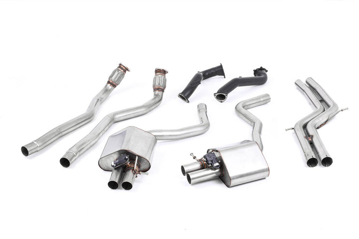 Audi RS6/RS7 C7 - Non-Resonated (Louder) Complete Exhaust System with Catalyst Bypass - Uses OE Trims