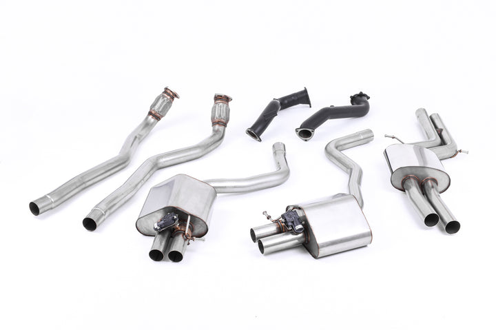 Audi RS6/RS7 C7 - Road+ Complete Exhaust System with Catalyst Bypass - Uses OE Trims