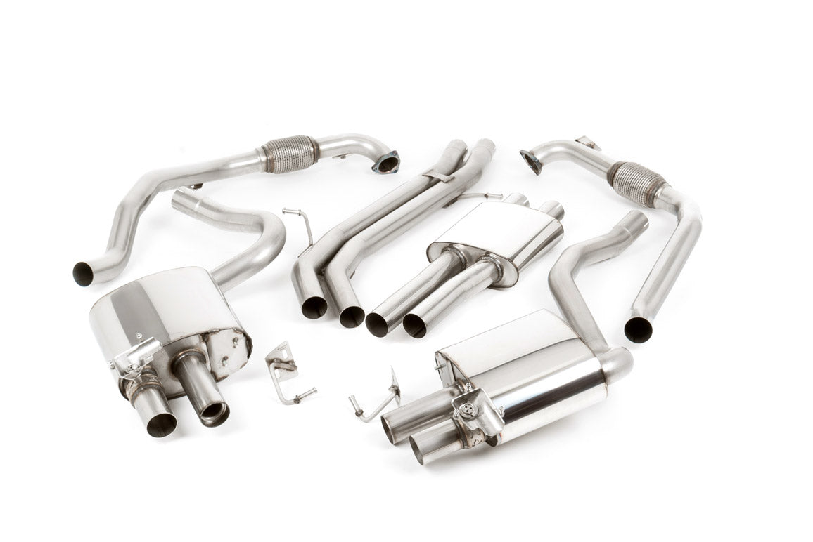 Audi S5 B9 Coupe/Cabriolet Non Sport Diff models - Resonated (Quieter) Cat-Back Exhaust System with Quad GT-100 Polished Trims