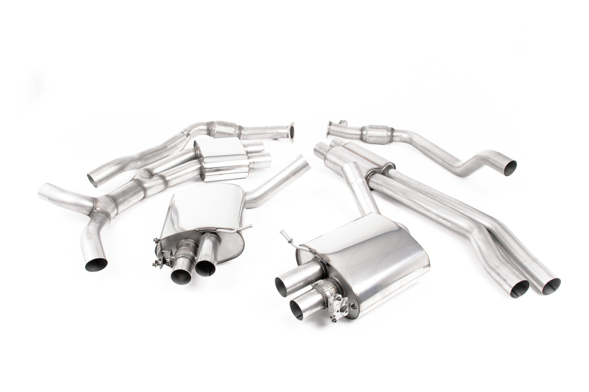 Audi RS5 B9 Non GPF Models - Resonated (Quieter) Cat-Back Exhaust System with Polished Oval Trims