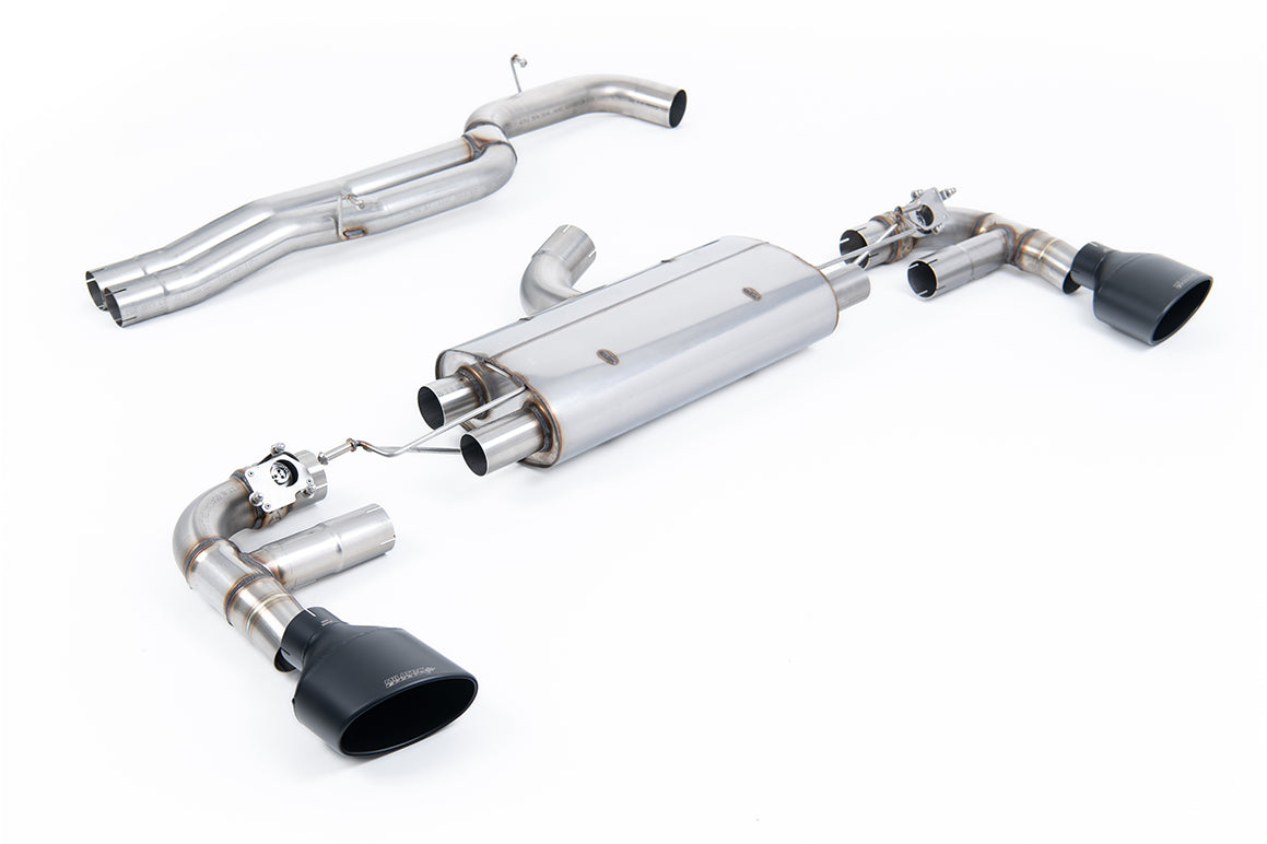 Audi TTRS MK3 Quattro - 80mm Non-Resonated (Loudest) Cat-Back Exhaust System with Cerakote Black Trims