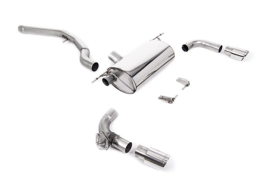 Non-Resonated (Louder) GPF/OPF-Back Exhaust System with Polished GT-90 Trims