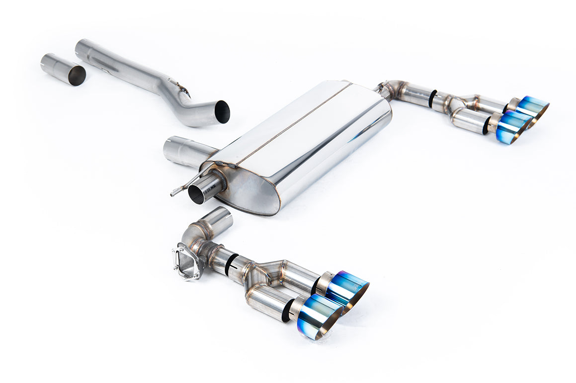 BMW F40 M135i - Maxton x Milltek - OPF/GPF Back System with Quad GT-100 Burnt Titanium Trims