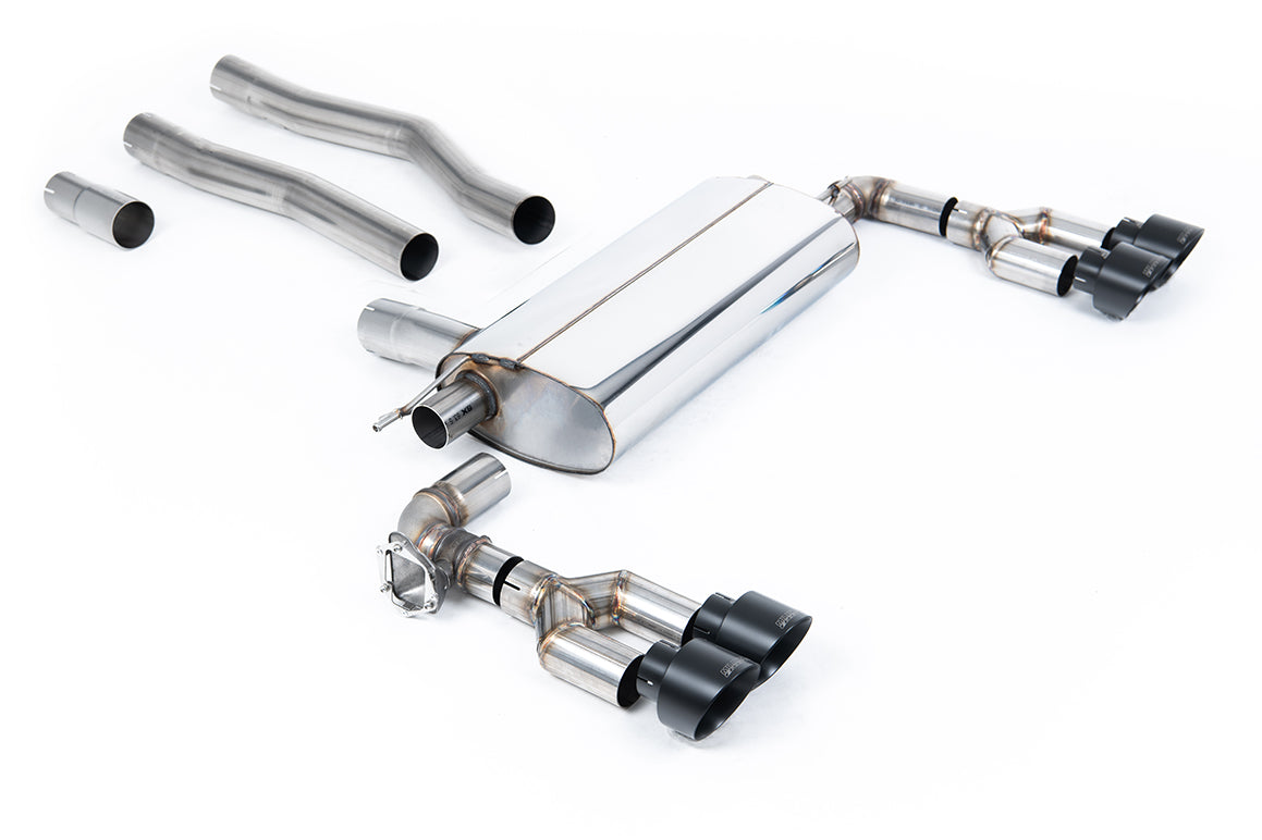 BMW F40 1 Series 128ti - Maxton x Milltek - OPF/GPF Back Exhaust System with Quad GT-100 Cerkote Black Trims - Fits Maxton Diffuser Only
