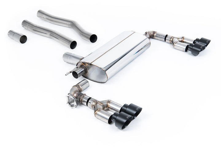 BMW F40 1 Series 128ti - Maxton x Milltek - OPF/GPF Back Exhaust System with Quad GT-100 Cerkote Black Trims - Fits Maxton Diffuser Only