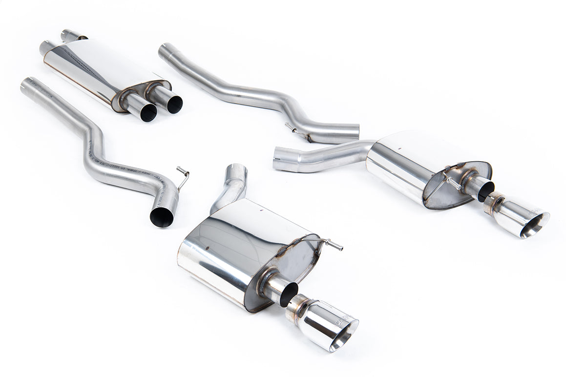 Ford Mustang 2.3 (S550 Fastback) - Resonated (Quieter) Cat-Back Exhaust System with GT-100 Polished Trims