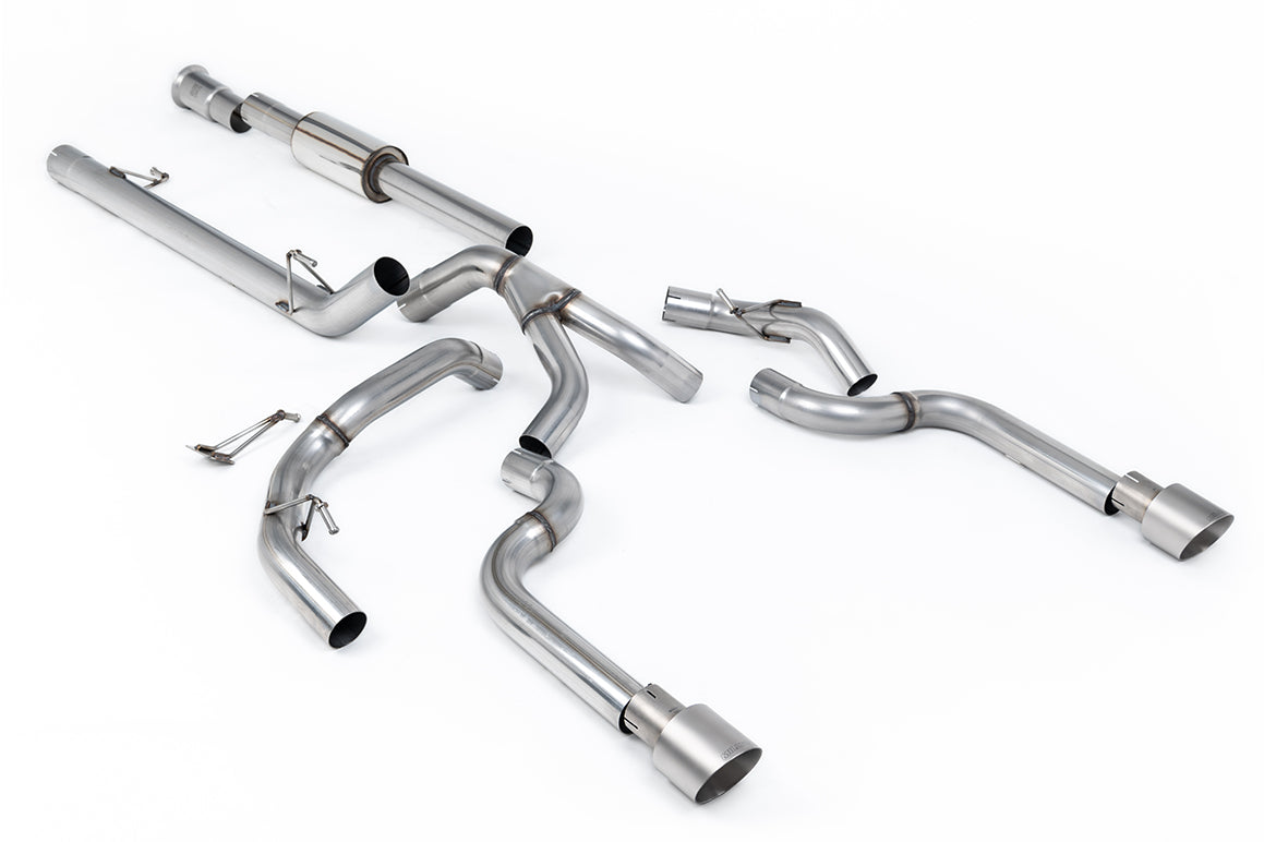Ford F150 5.0 V8 Supercrew - Race Part-Resonated (Louder) Cat-back with Dual Brushed Titanium Tips