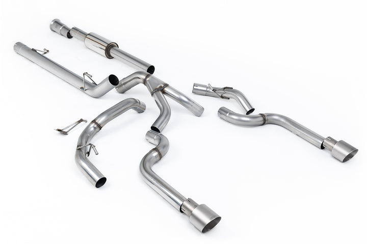 Ford F150 5.0 V8 Supercrew - Race Part-Resonated (Louder) Cat-back with Dual Brushed Titanium Tips