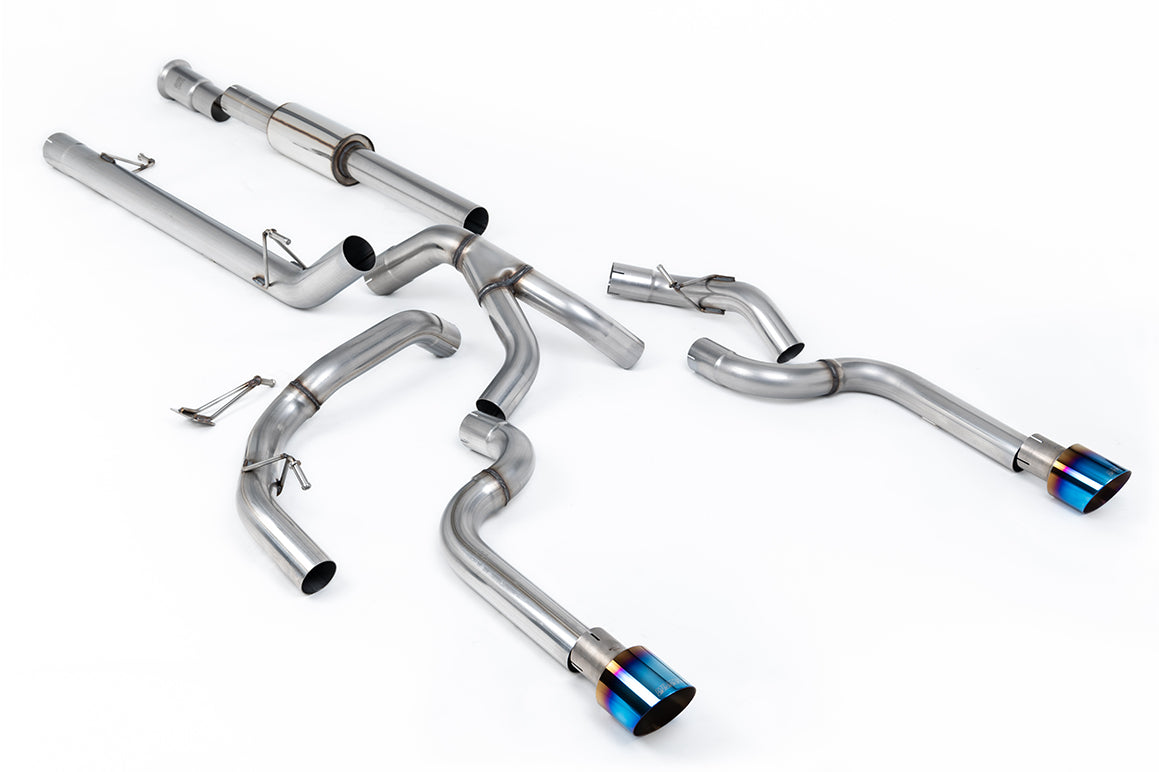 Ford F150 5.0 V8 Supercrew - Race Part-Resonated (Louder) Cat-back with Dual Burnt/Blue Titanium Tips