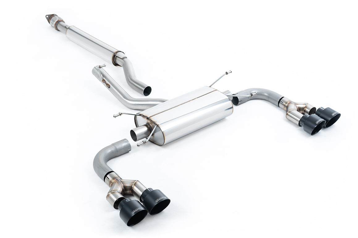 Toyota GR86 - Resonated (Quieter) Quad Outlet Cat Back for TRD Diffuser with Ceramic Black Tips