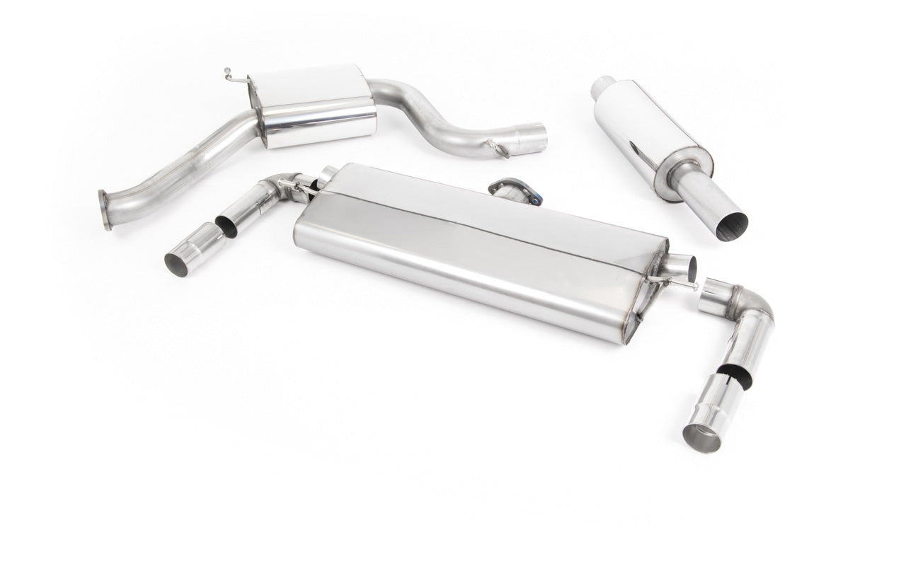 VW Golf MK7.5 GTI (Non Performance Pack/Non GPF) - Resonated (Quieter) Cat-Back Exhaust System with GT-100 Cerakote Black Trims
