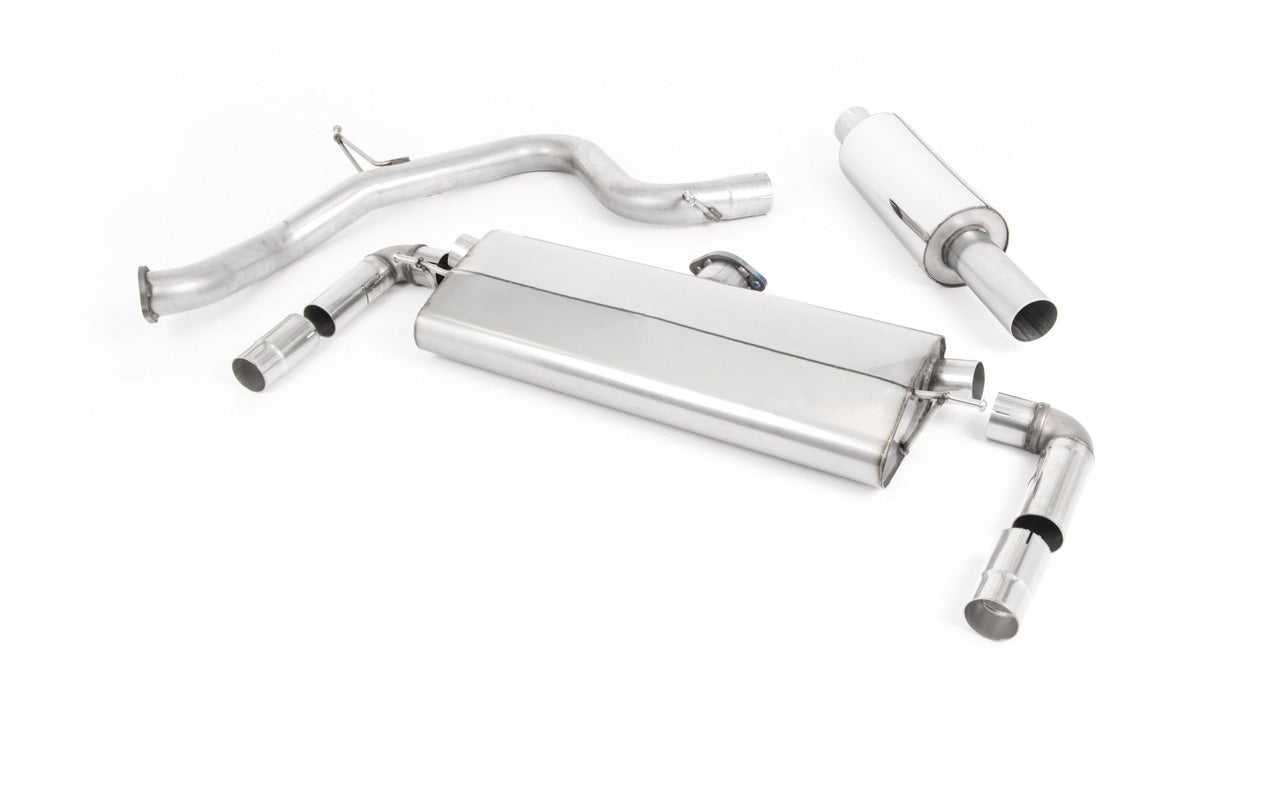 VW Golf MK7.5 GTI (TCR &amp; Performance Pack - GPF Models) - Resonated (Quieter) Cat-Back Exhaust System with GT-100 Polished Trims