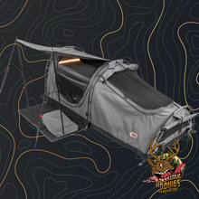 ARB SkyDome swag with the entrance open and interior light on