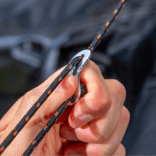 Clipping a guy rope hook on the ARB Esperance 2 annex room
