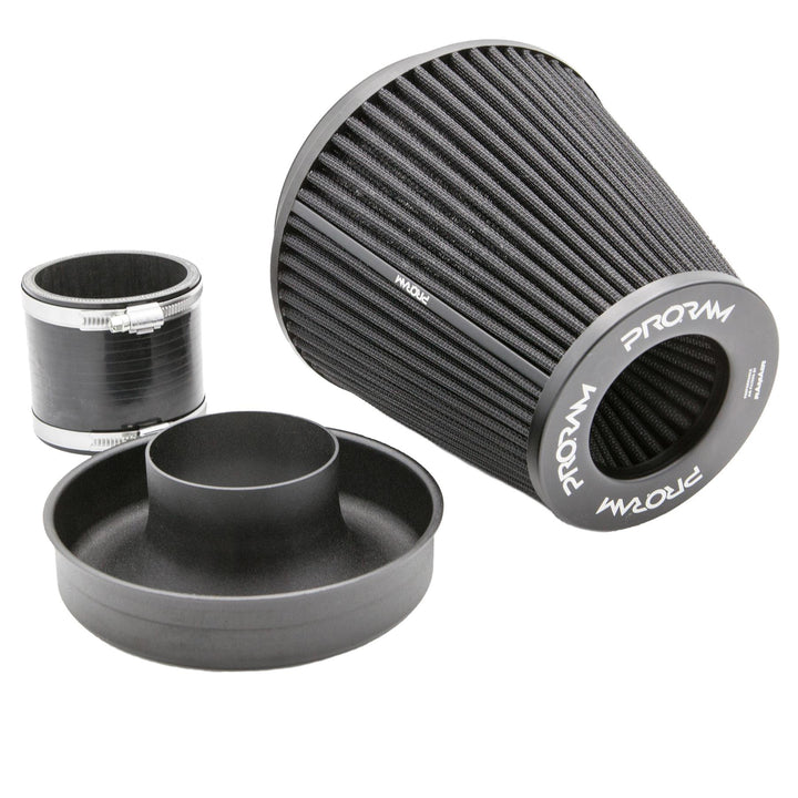 Ramair PRORAM Pleated Cone Air Filter (Alloy Neck) - 80mm External | PR-CC-195-VS-80-BK-KIT