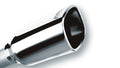 Borla Universal Tip — 2.25" Inlet - 3.5" x 3.28" Single Square Rolled-Edge Angle-Cut Outlet - 7.88" Long Tip Embossed With BORLA® Logo. Weld On Mounting Method. — Bright chrome