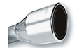 Borla Universal Tip — 2.5" Inlet - 4.5" Single Round Rolled-Edge Angle-Cut Phantom Outlet - 7.75" Long Tip Embossed With BORLA® Logo. Weld On Mounting Method. — Polished stainless steel