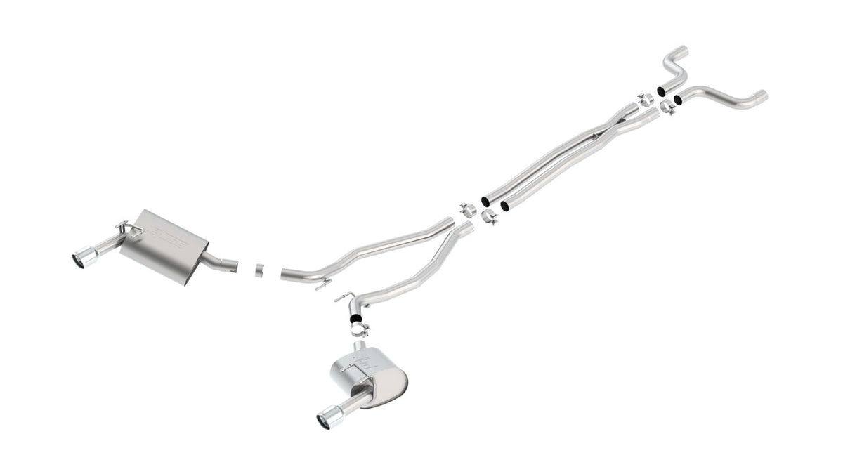 Borla Chevrolet Camaro 3.6L V6 cat-back; coupe; excludes RS Dual-Mode (2014-2015), part 140526 - S-Type / Polished stainless steel