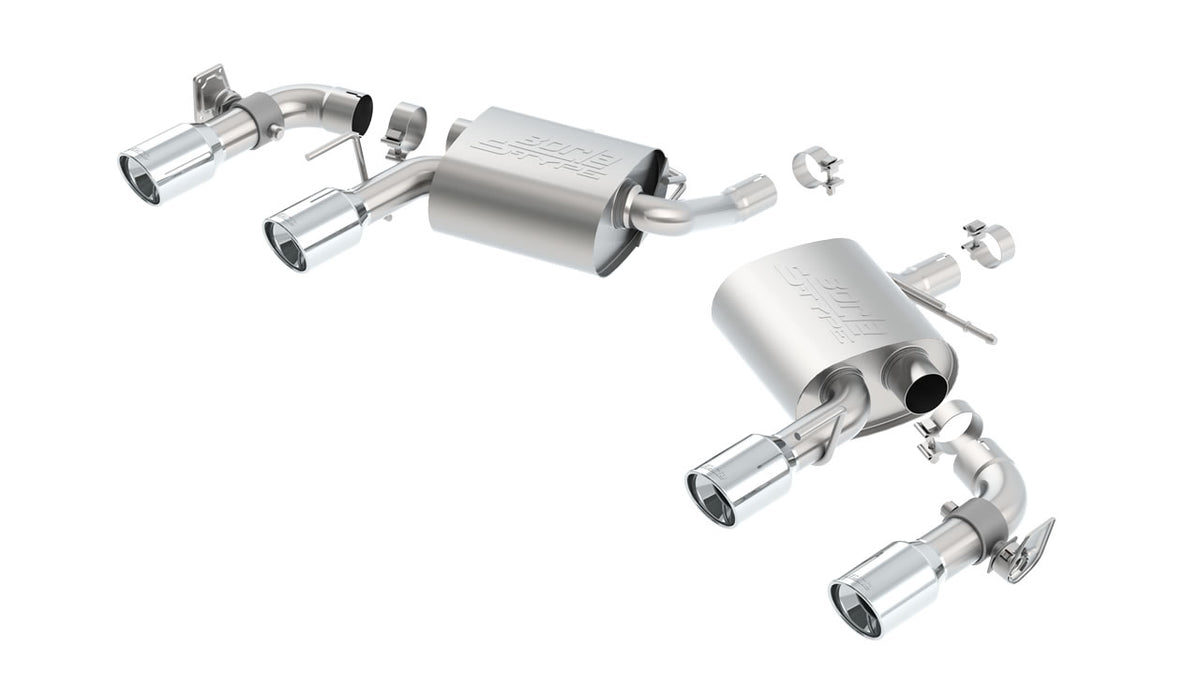 Borla Chevrolet Camaro LT V6 axle-back; equipped with NPP; valves included, part 11930 - S-Type / Polished stainless steel