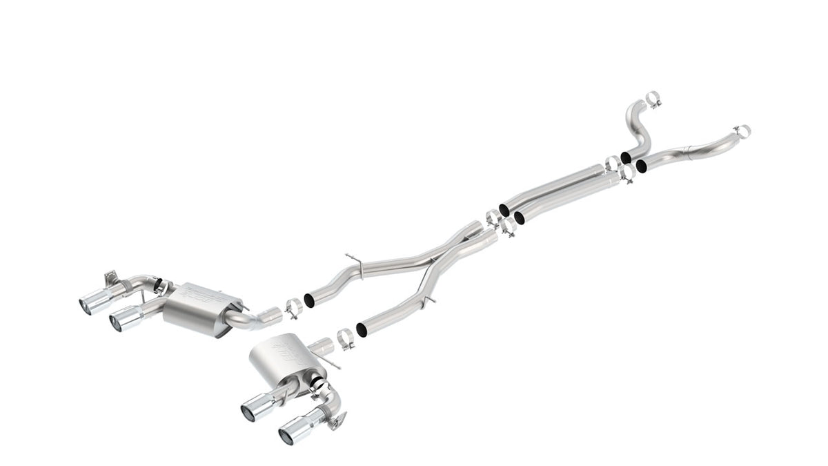 Borla Chevrolet Camaro ZL1 cat-back; coupe; NPP valves included; OE cutting required, part 140726 - S-Type / Polished stainless steel