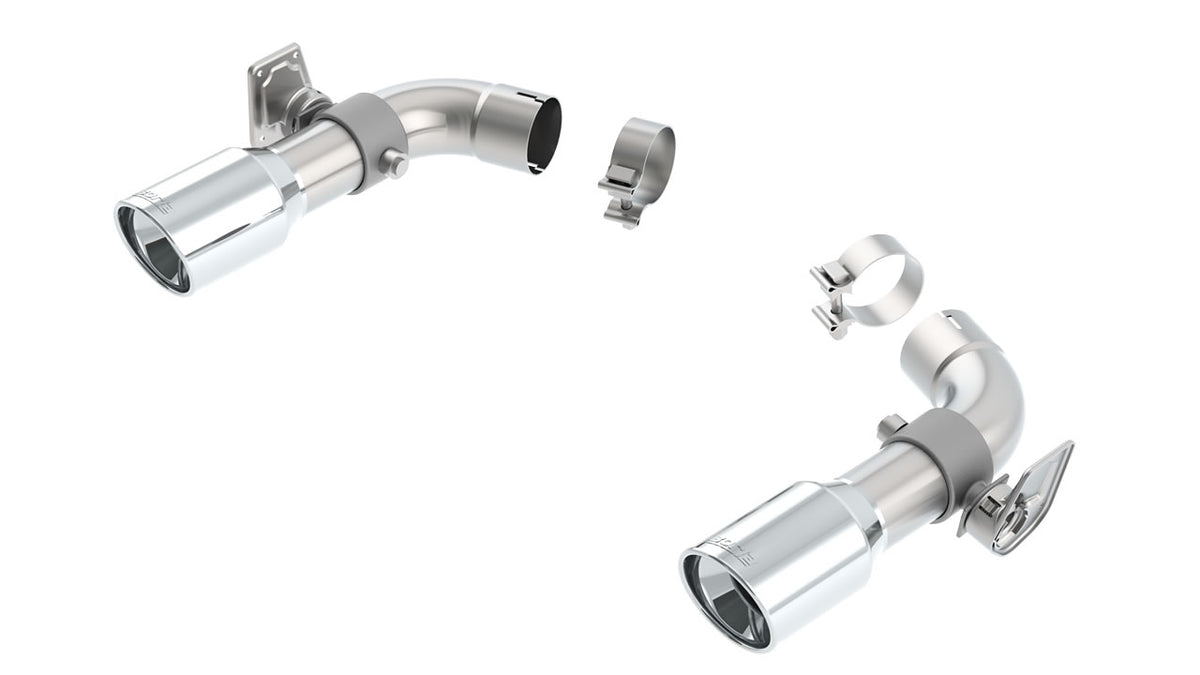 Borla Chevrolet Camaro SS / LT1 NPP valve adapters; original NPP and selected Borla mufflers only, part 60605 / Polished stainless steel