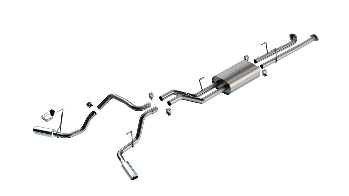 Borla Toyota Tundra True Dual Cat-Back — Split Side Exit (2007–2008), part 140238 — Touring / Bright chrome