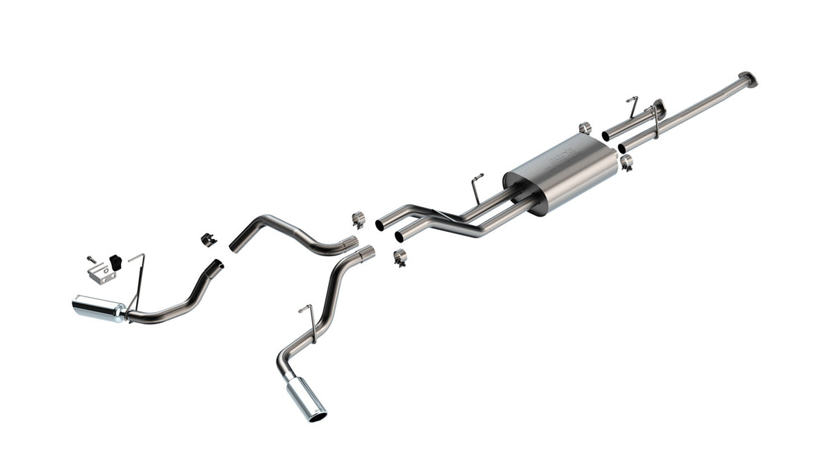 Borla Toyota Tundra True Dual Cat-Back — Split Side Exit (2009–2021), part 140332 — Touring / Bright chrome