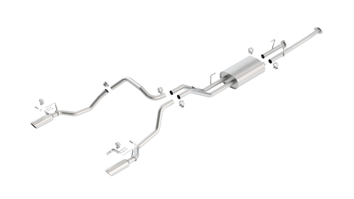 Borla Toyota Tundra True Dual Cat-Back — Split Rear Exit (2009–2013), part 140333 — Touring / Bright chrome