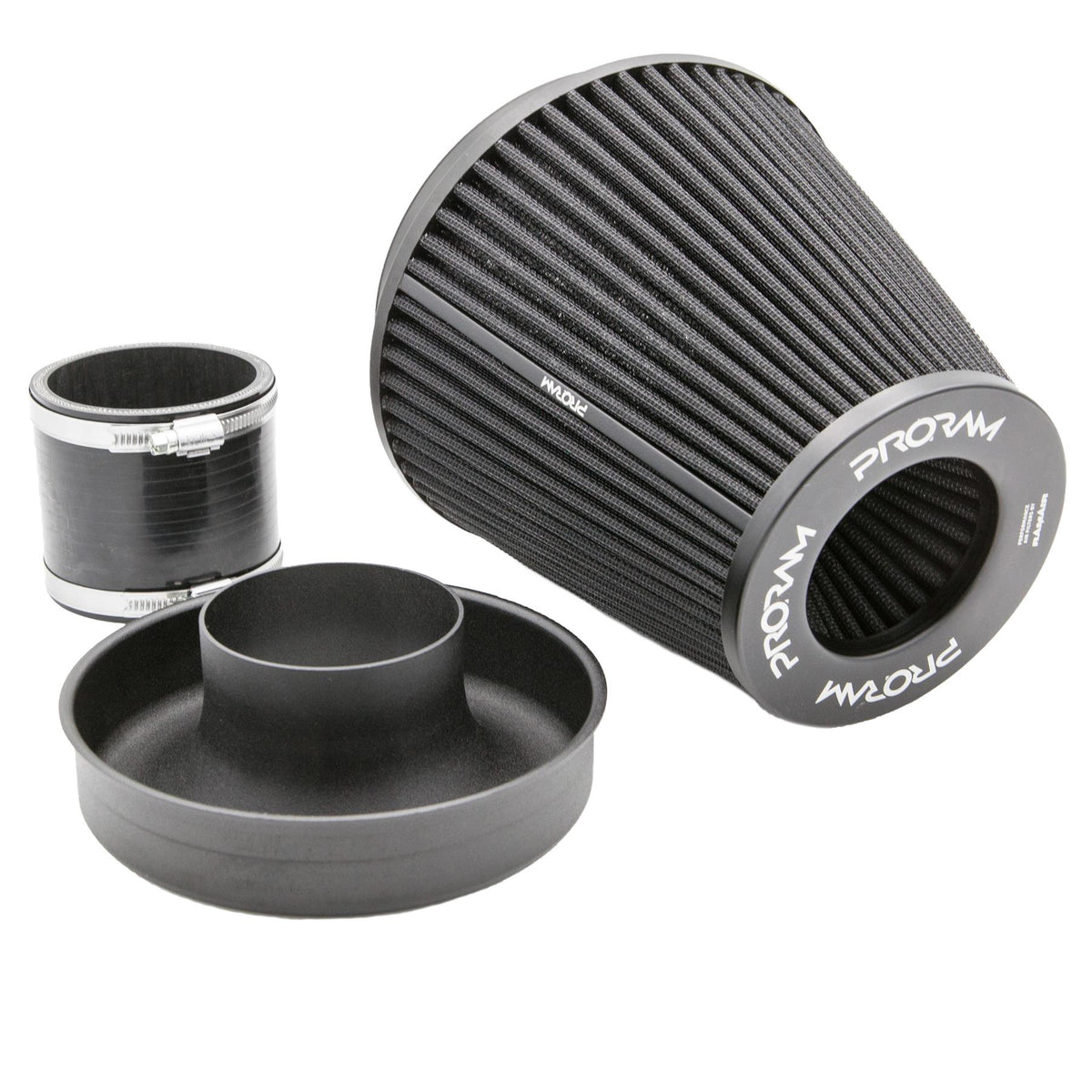 Ramair PRORAM Pleated Cone Filter & Velocity Stack Kit (70mm/76mm) | PR-CC-195-VS | PR-CC-195-VS-70-BK-KIT | Image 1