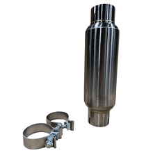 Kooks 3” Round Clamp In Muffler 10” Long Body. Polished Stainless Steel.