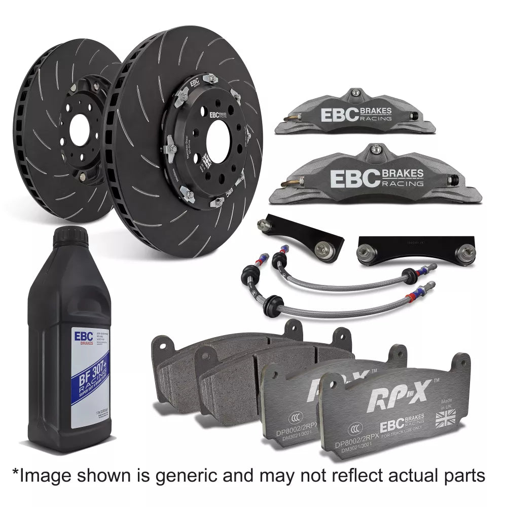 EBC big brake kit with grey race competition calipers. Image shown is generic and may not reflect actual parts.