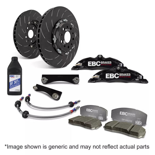 EBC big brake kit with black calipers. Image shown is generic and may not reflect actual parts.