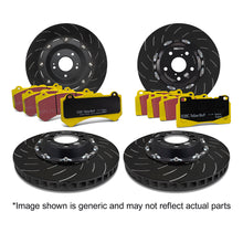 EBC Racing brake disc and pad package illustration. Image shown is generic and may not reflect actual parts.