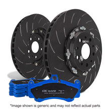 EBC Racing brake disc and pad package illustration. Image shown is generic and may not reflect actual parts.