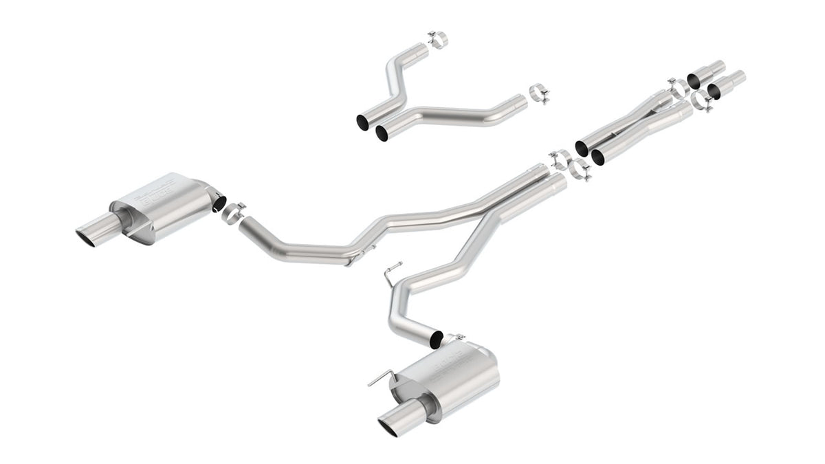 Borla Mustang GT 3-inch Coupe Cat-Back (2015–2017), part 140629 — S-Type / Bright chrome