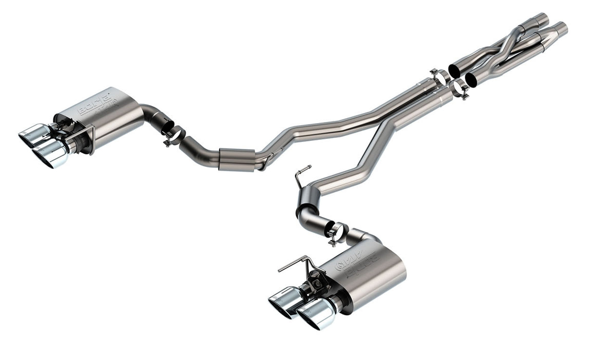 Borla Mustang Shelby GT500 ATAK Cat-Back (2020–2022), part 140837 — Bright chrome