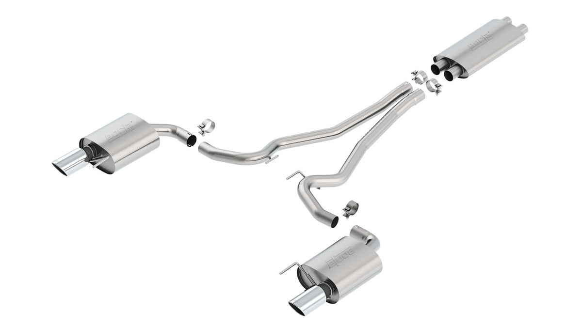 Borla 1014040 Touring Cat-Back exhaust — Bright chrome