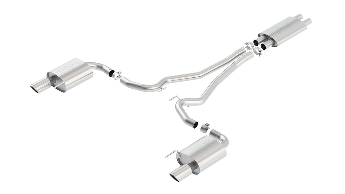 Borla 140589 Touring Cat-Back exhaust — Bright chrome