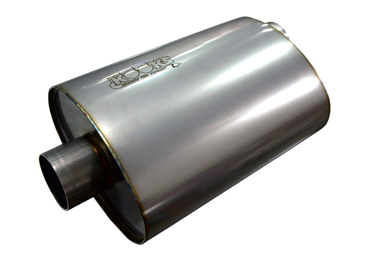 Kooks 2-1/2" Oval Center/Offset Muffler 12" Long Body. Stainless Steel.