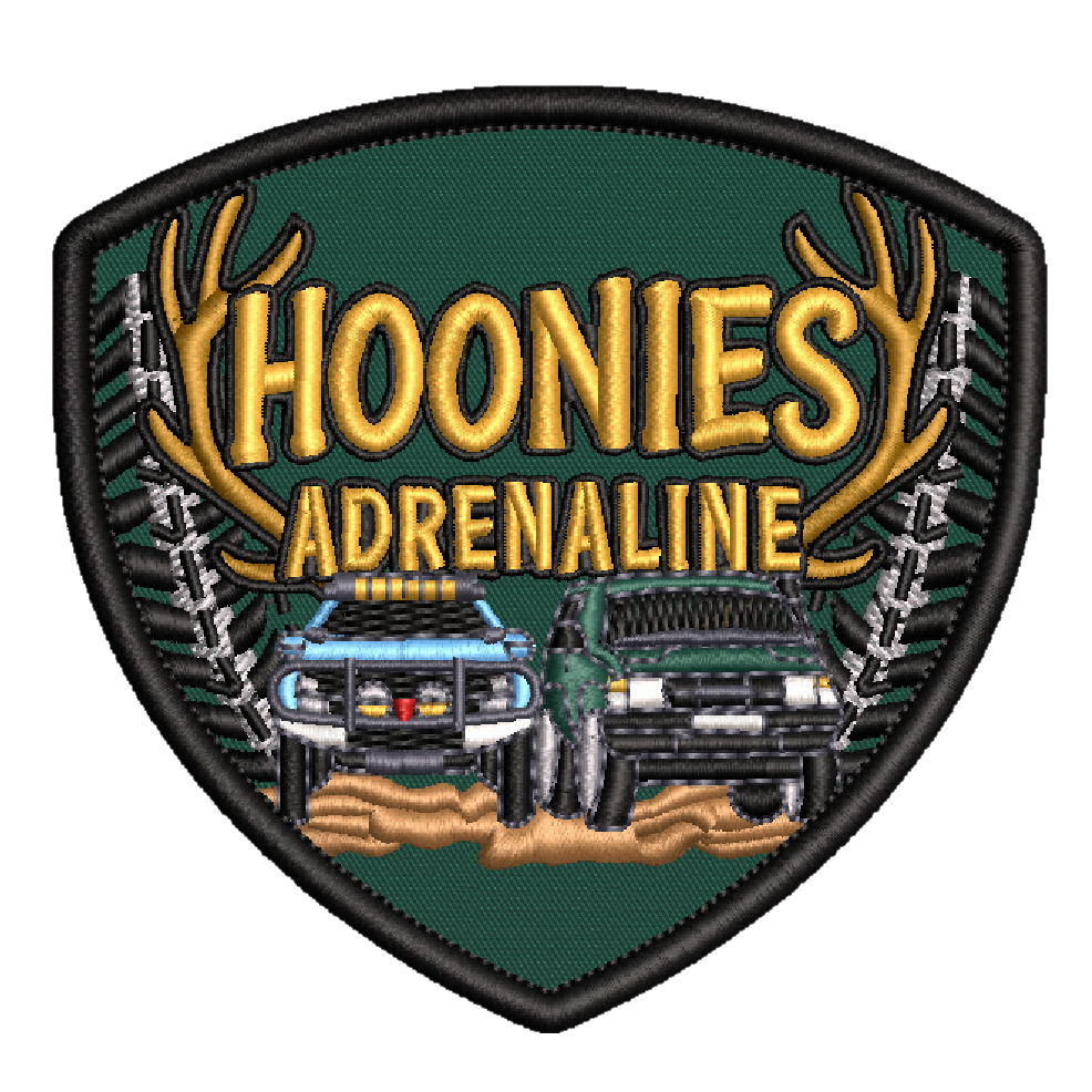Hoonies Adrenaline 3" Shield Embroidered Patch - Velcro Backed Logo Badge
