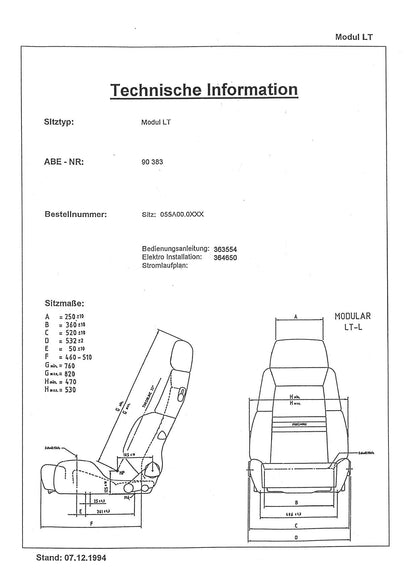RECARO Expert L dimensions diagram