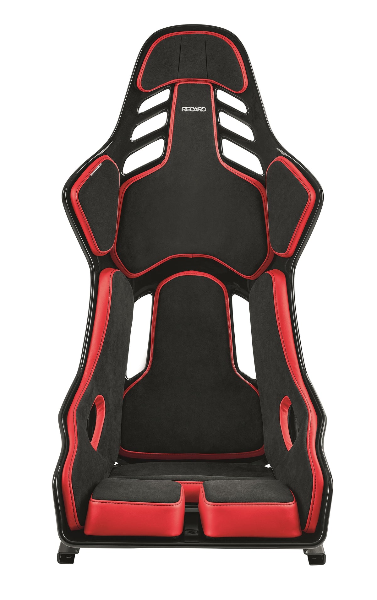 RECARO Podium GF in Alcantara black with leather red, front view