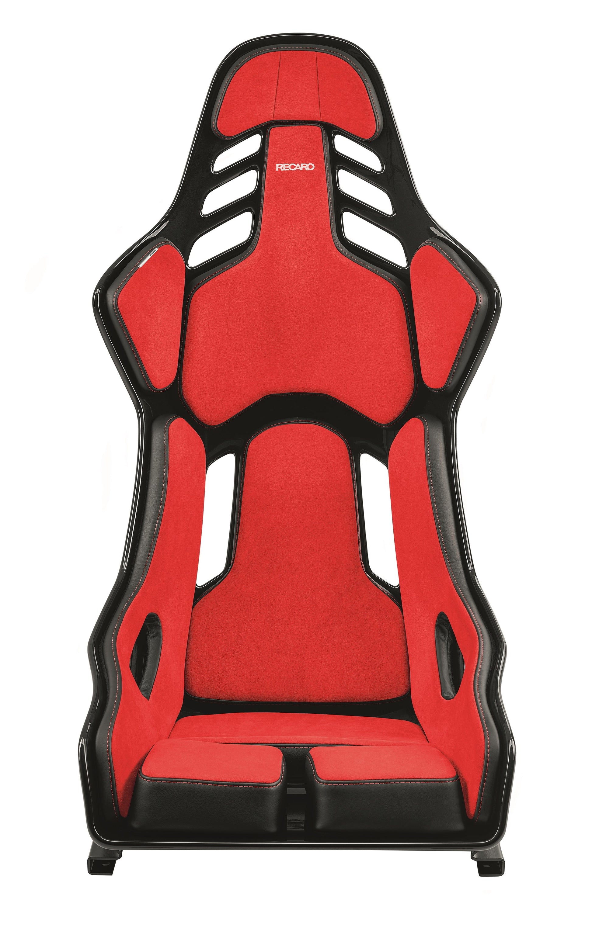 RECARO Podium GF in Alcantara red with leather black, front view