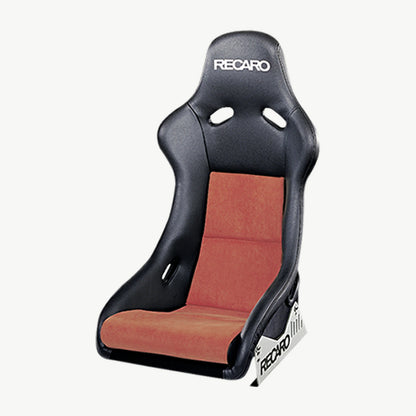 RECARO Pole Position ABE Seat - Standard black shell / Ambla Leather black with Dinamica Suede red