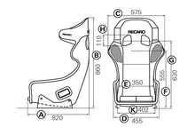 RECARO Pro Racer SP-G / SP-A race shell dimensions diagram
