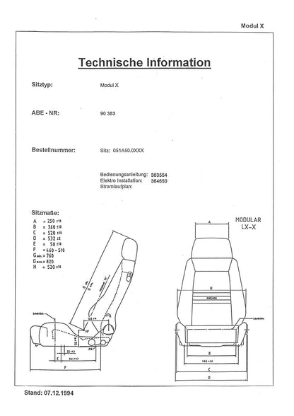 RECARO Specialist L dimensions diagram