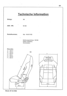 RECARO Speed dimensions diagram