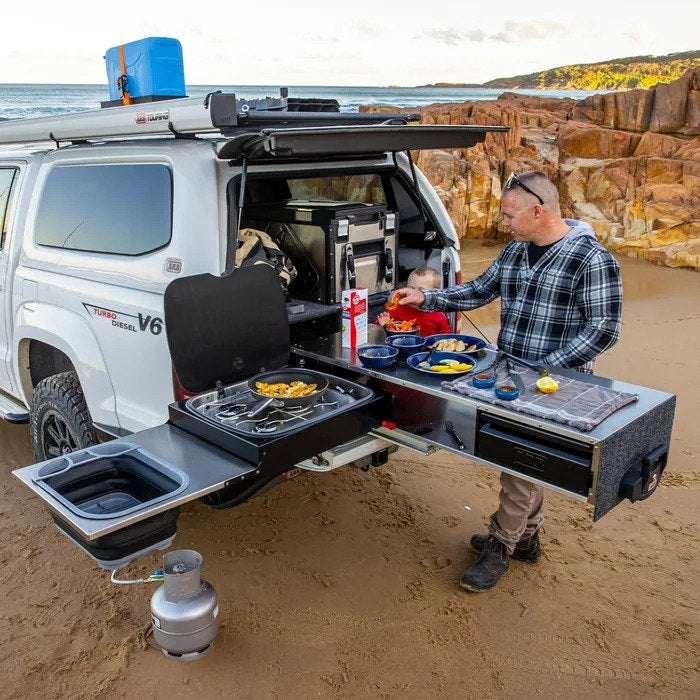 ARB Volkswagen Amarok Mk2 Double Cab 2016-2023 Outback Drawer System with Slide-Out Kitchen
