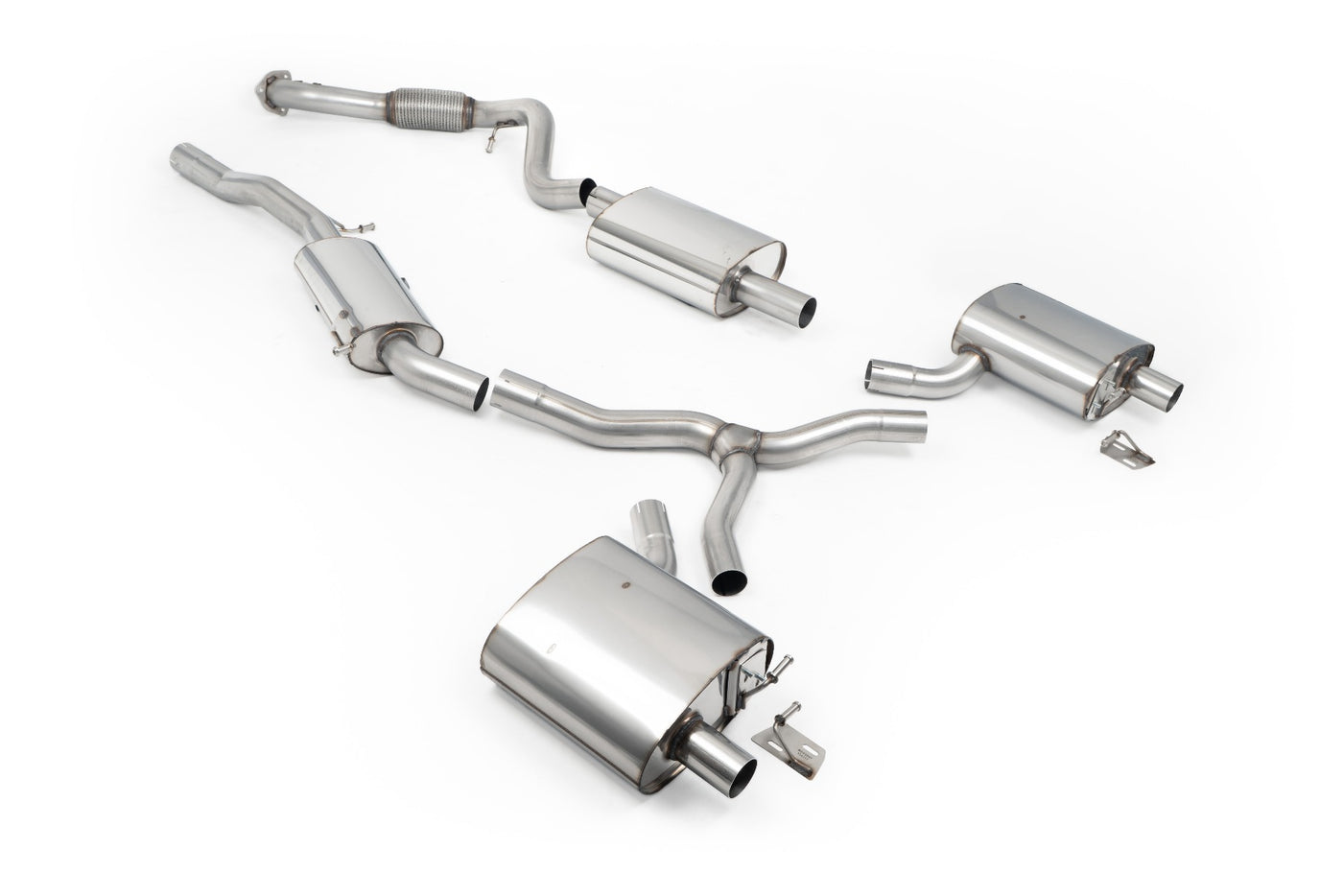 Audi A4 2.0 B9.5 Quattro - Resonated (Quieter) Cat-back - Fit to OE Outlets on Rear Diffuser (No Tips)